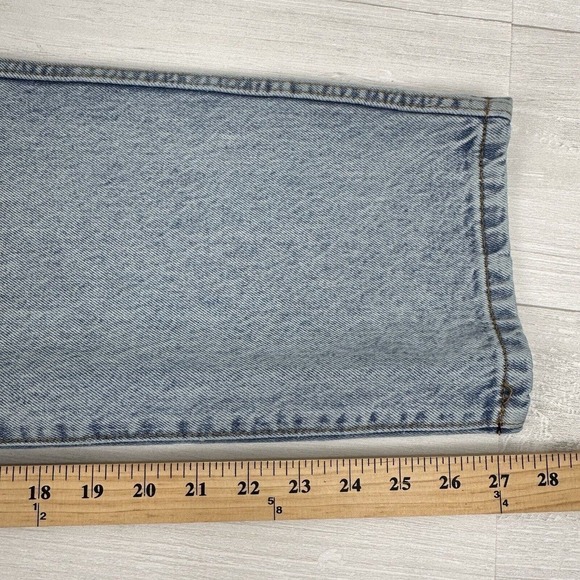 Revice Denim Crossover Waistband Loose Leg High Rise Jeans Sz 27 Blue Light Wash - Picture 13 of 16
